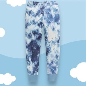 Old Navy Girls Size L 10-12 Jogger Sweatpants Pockets Drawstring Tie Dye Blue